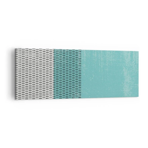 Cuadro sobre lienzo - Impresión de Imagen - Composición geométrica con turquesa y líneas. - 140x50cm - Composición equilibrada - Decoración de pared moderna para salón y dormitorio ARTTOR