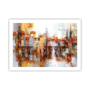 Póster - Puente y ciudad - 70x50 cm