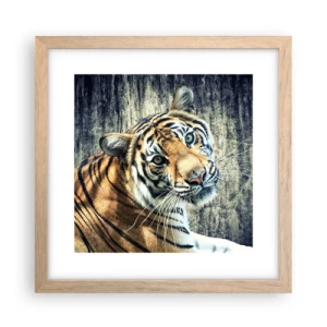 Póster en marco roble claro - Retrato en corrientes de luz - 30x30 cm