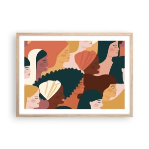 Póster en marco roble claro - La feminidad - 70x50 cm