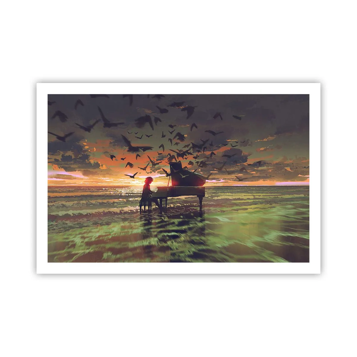 Póster - Concierto de piano y olas - 91x61 cm