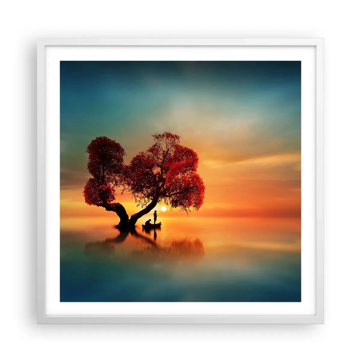 Póster en marco blanco - La lejanía y el silencio del mundo - 60x60 cm