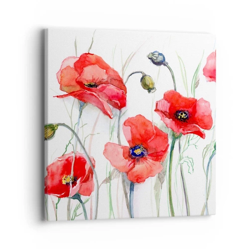 Cuadro sobre lienzo - Impresión de Imagen - Flores polacas - 40x40 cm