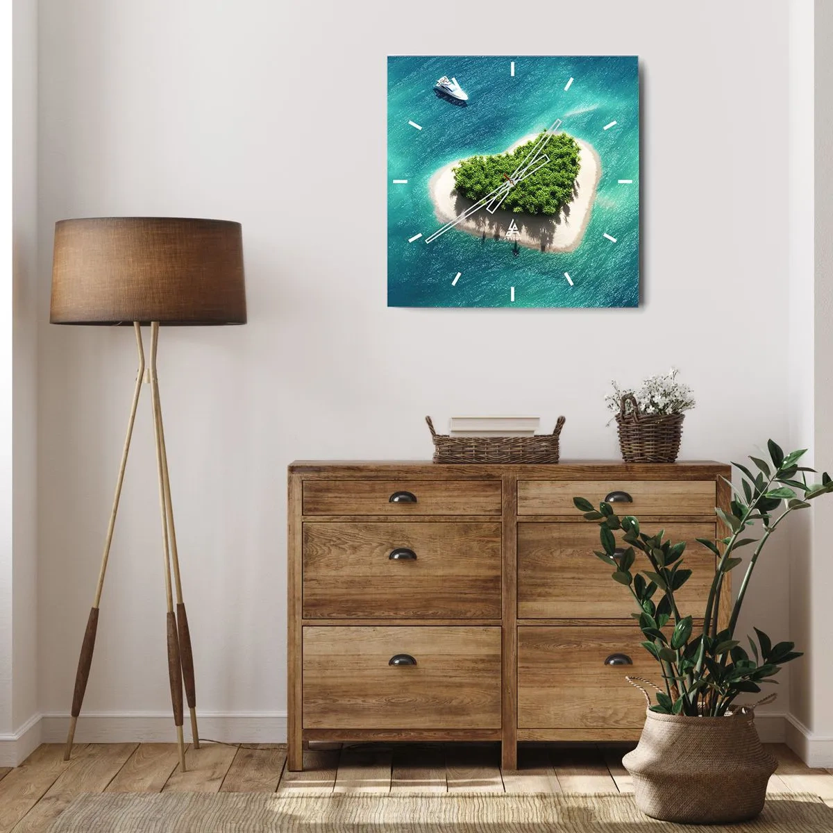 Reloj de pared - Reloj de vidrio - Me encanta el verano - 30x30 cm