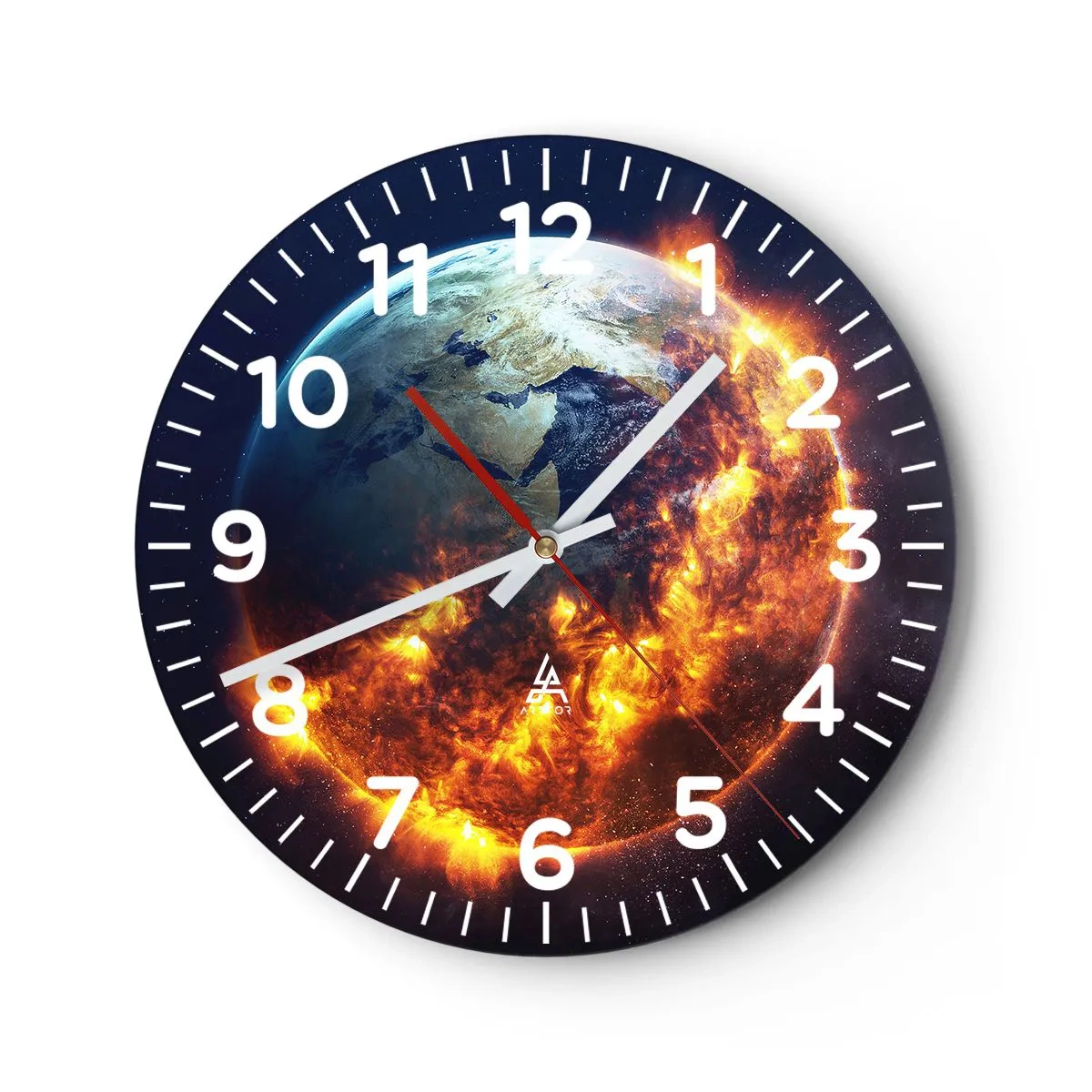 Reloj de pared - Reloj de vidrio - La llama del apocalipsis - 40x40 cm