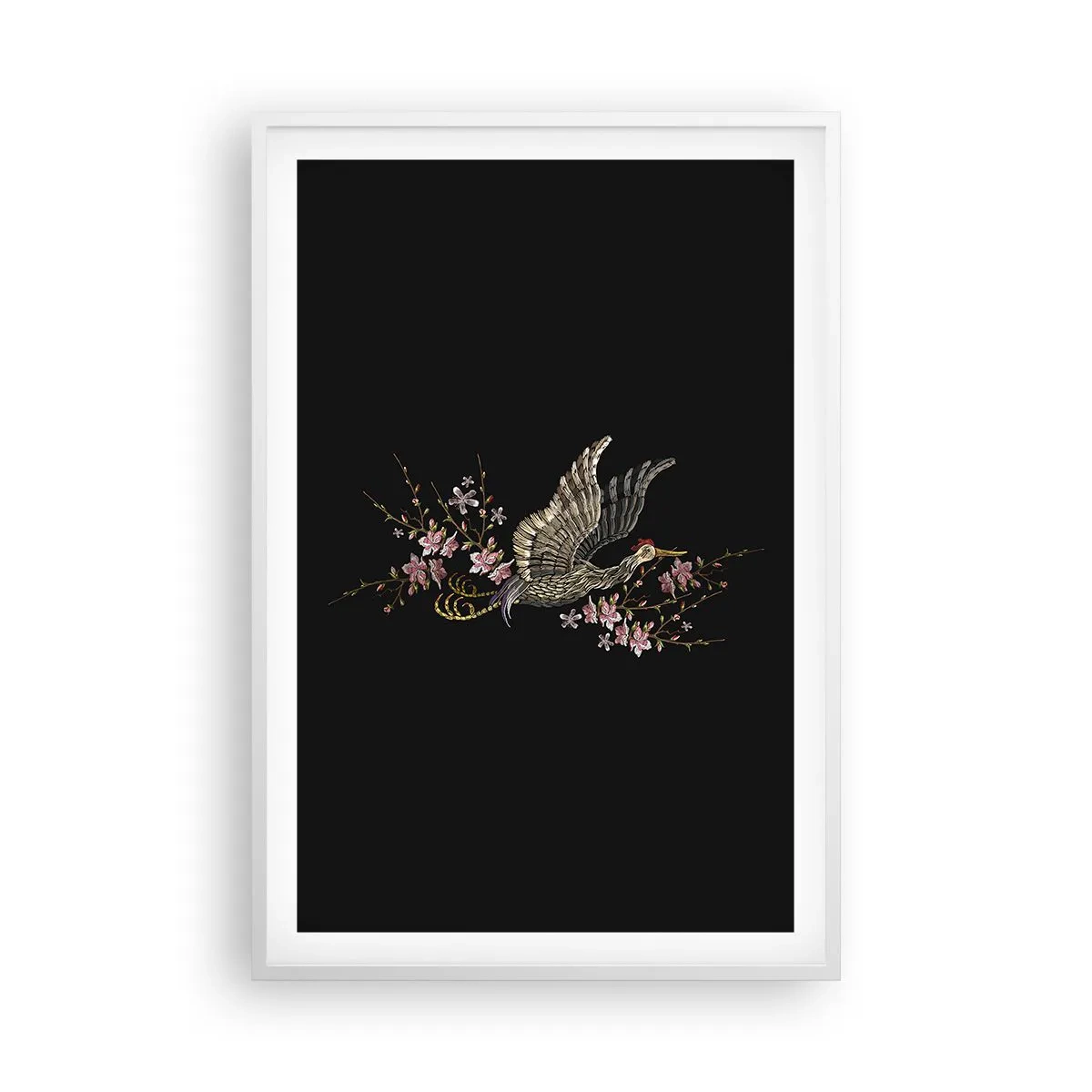 Póster en marco blanco - Ave florida - 61x91 cm