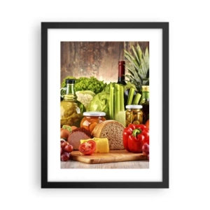 Póster en marco negro - La mesa está lista - 30x40 cm