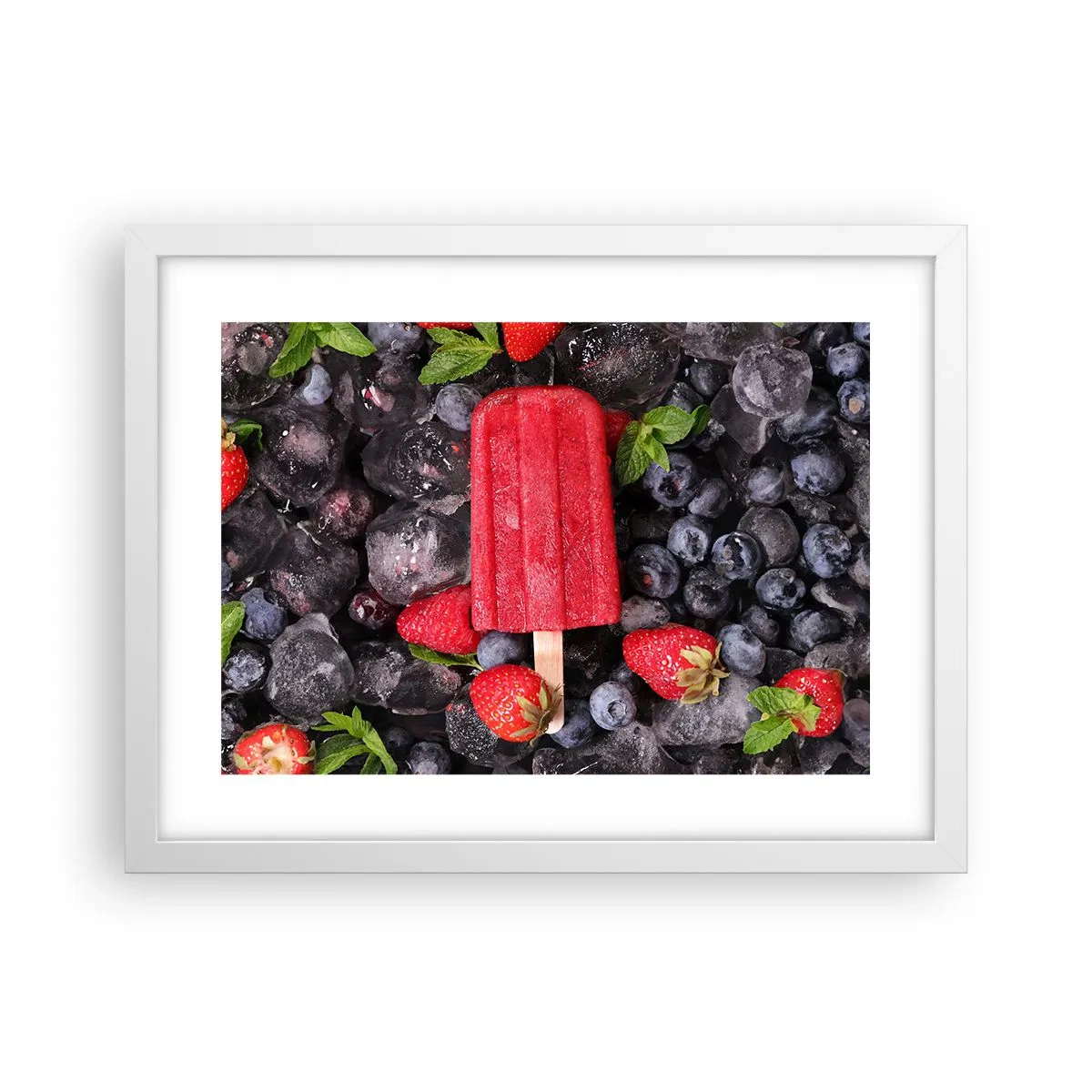 Póster en marco blanco - El sabor del verano caluroso - 40x30 cm