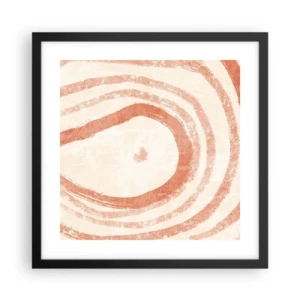 Póster en marco negro - Círculos de coral - composición - 40x40 cm
