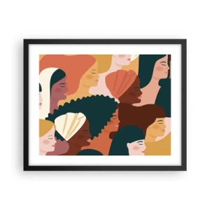 Póster en marco negro - La feminidad - 50x40 cm