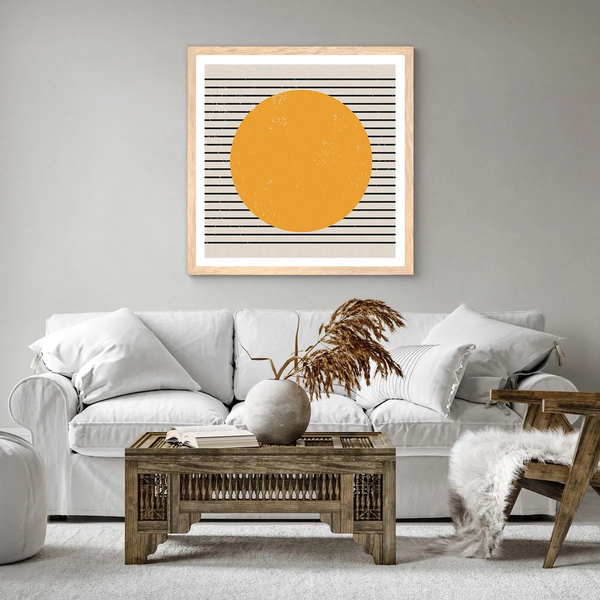 Póster en marco roble claro - El poder de la sencillez - 30x30 cm