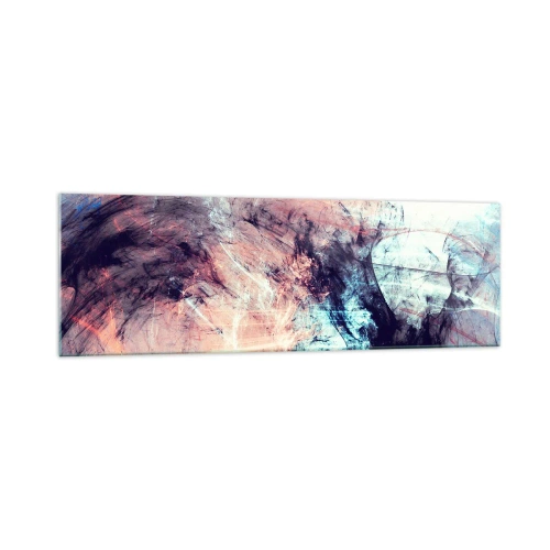 Cuadro sobre vidrio - Impresiones sobre Vidrio - Composición abstracta en tonos pastel y oscuros. - 160x50cm - Siente el viento - Decoración de pared moderna para salón y dormitorio ARTTOR