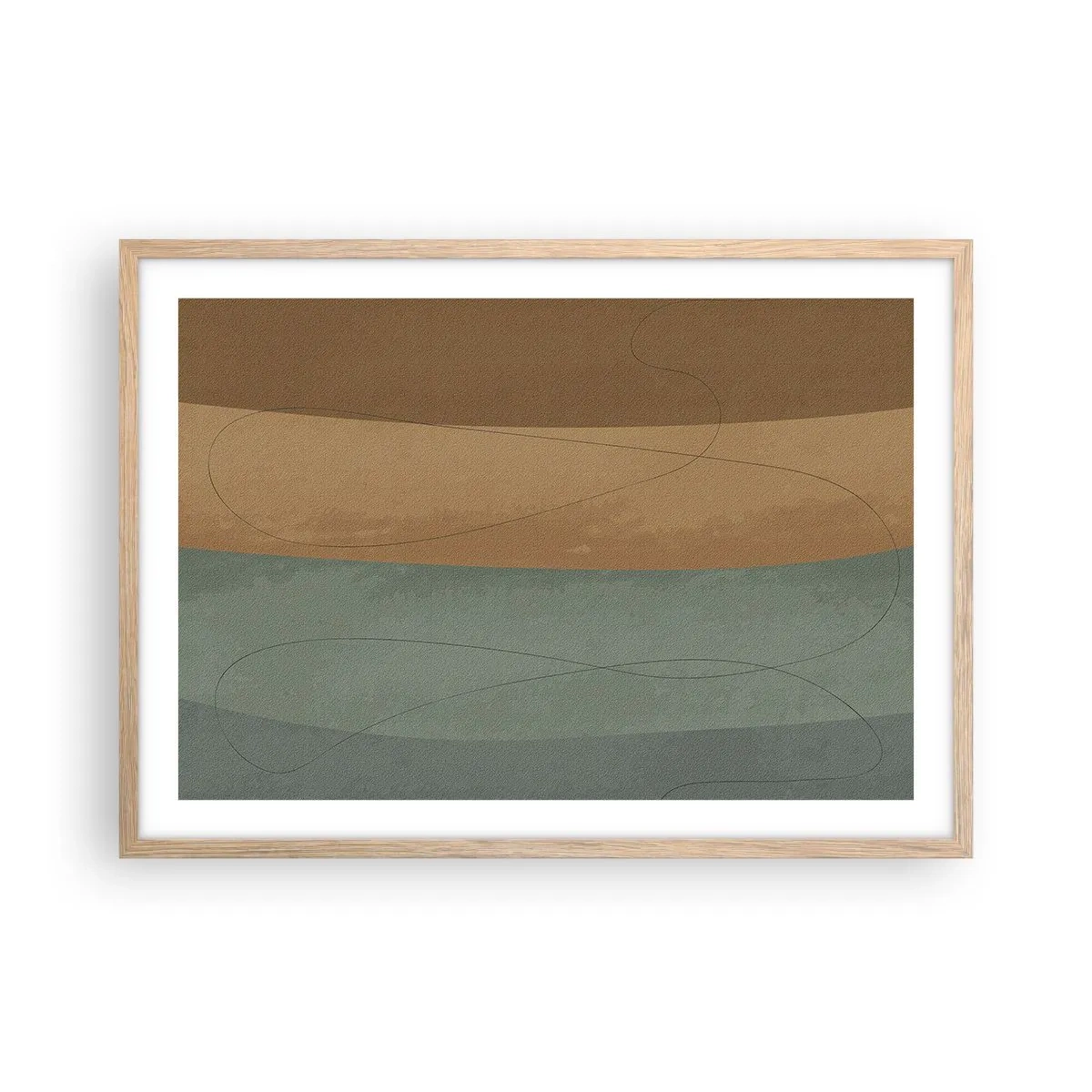 Póster en marco roble claro - Composición horizontal - 70x50 cm
