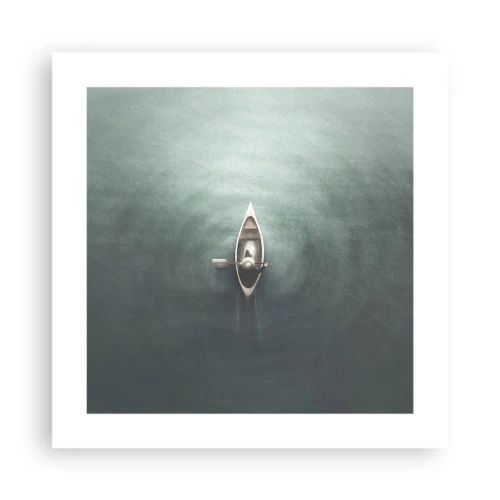 Póster - A través de un lago iluminado por la luna - 40x40 cm