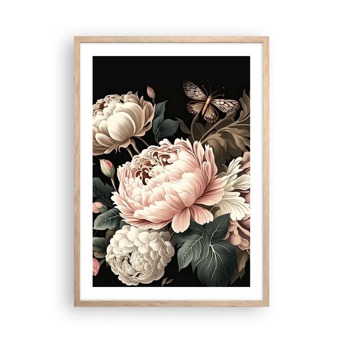 Póster en marco roble claro - En estilo barroco - 50x70 cm