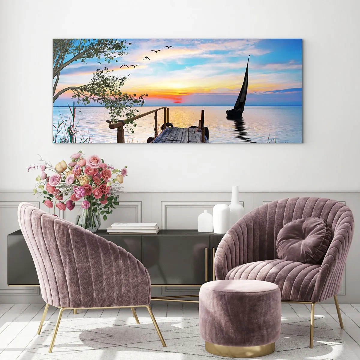 Cuadro sobre vidrio - Impresiones sobre Vidrio - Que llegue la noche - 100x40 cm