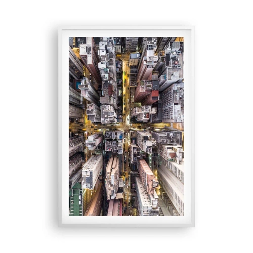 Póster en marco blanco - Saludos desde Hong Kong - 61x91 cm