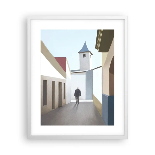 Póster en marco blanco - Paseo soleado - 40x50 cm