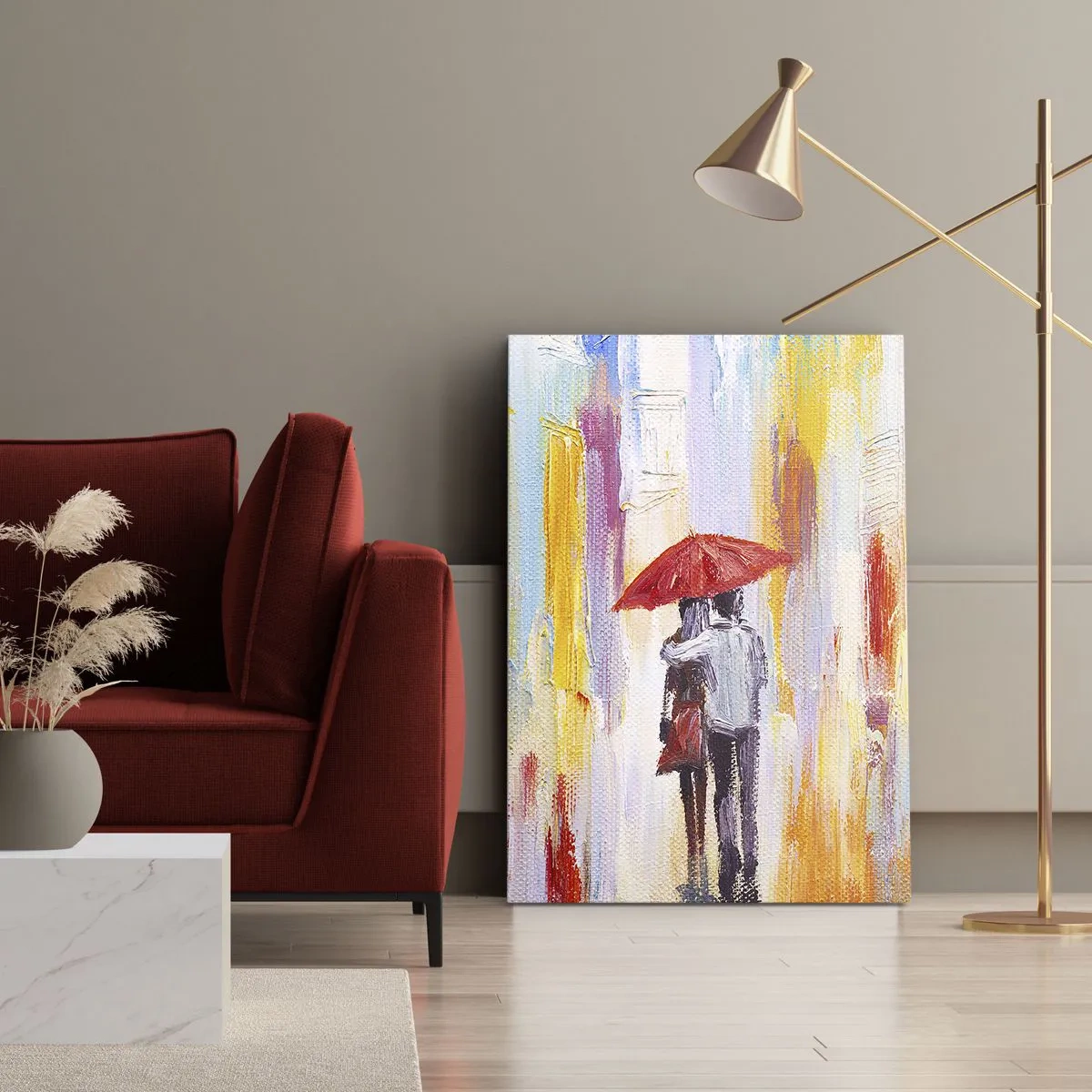 Cuadro sobre lienzo - Impresión de Imagen - Que siga lloviendo - 65x120 cm