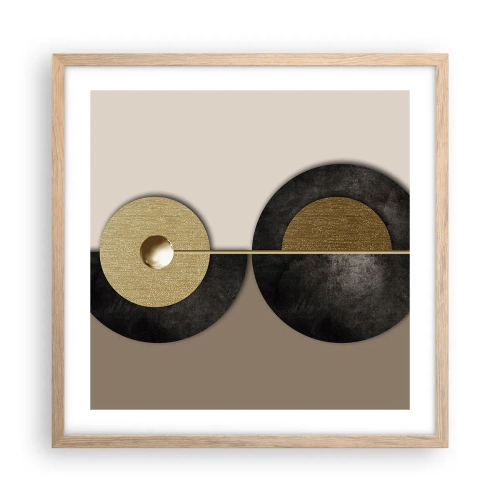 Póster en marco roble claro - Variaciones en torno a un círculo - 50x50 cm
