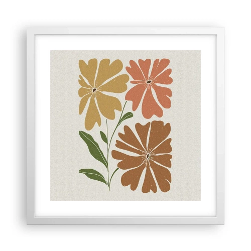 Póster en marco blanco - Naturaleza y geometría - 40x40 cm