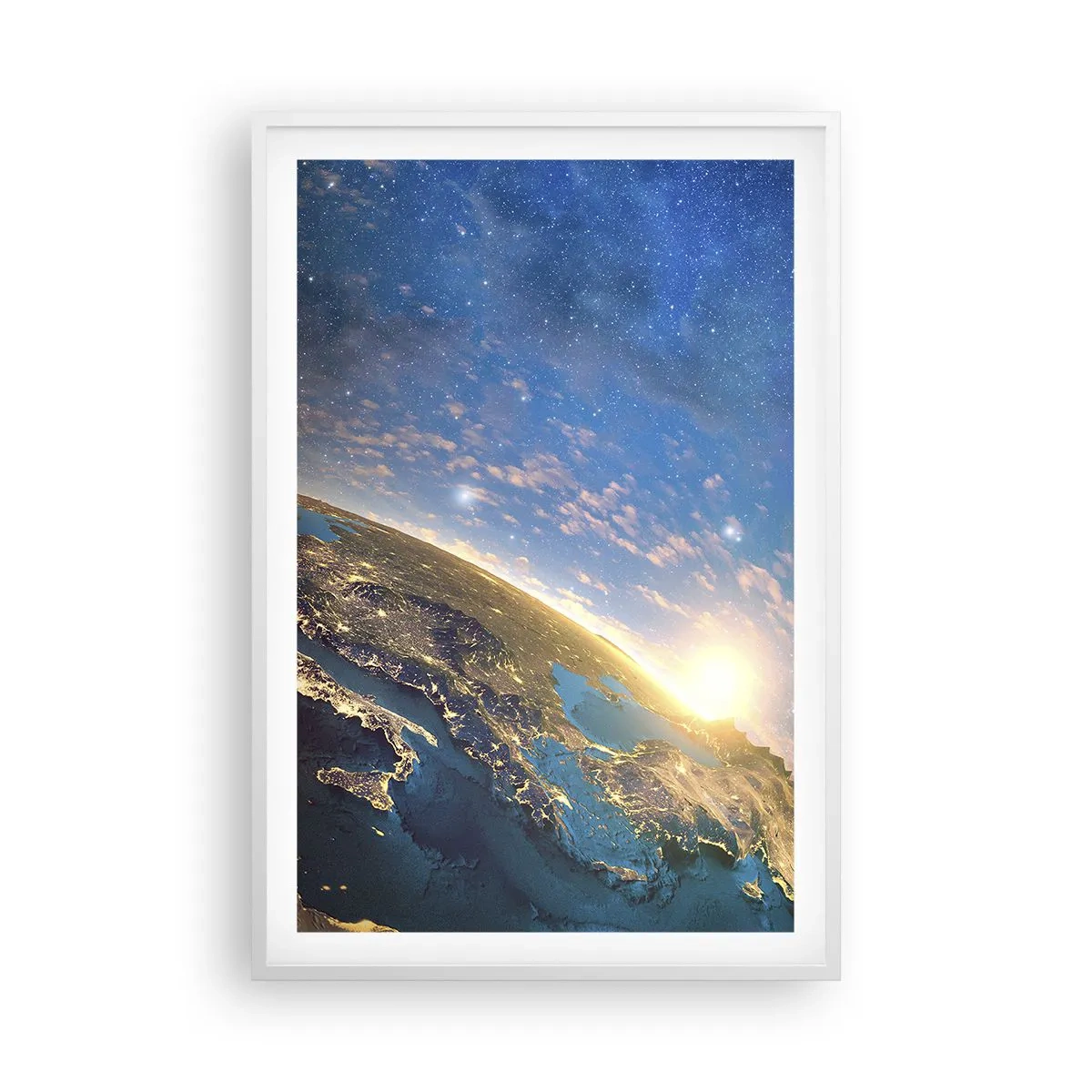 Póster en marco blanco - Mirémonos a nosotros mismos desde la distancia - 61x91 cm