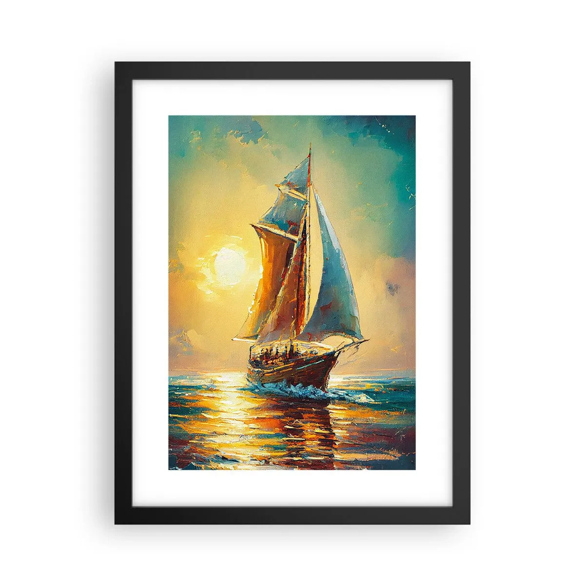 Póster en marco negro - A toda vela - 30x40 cm