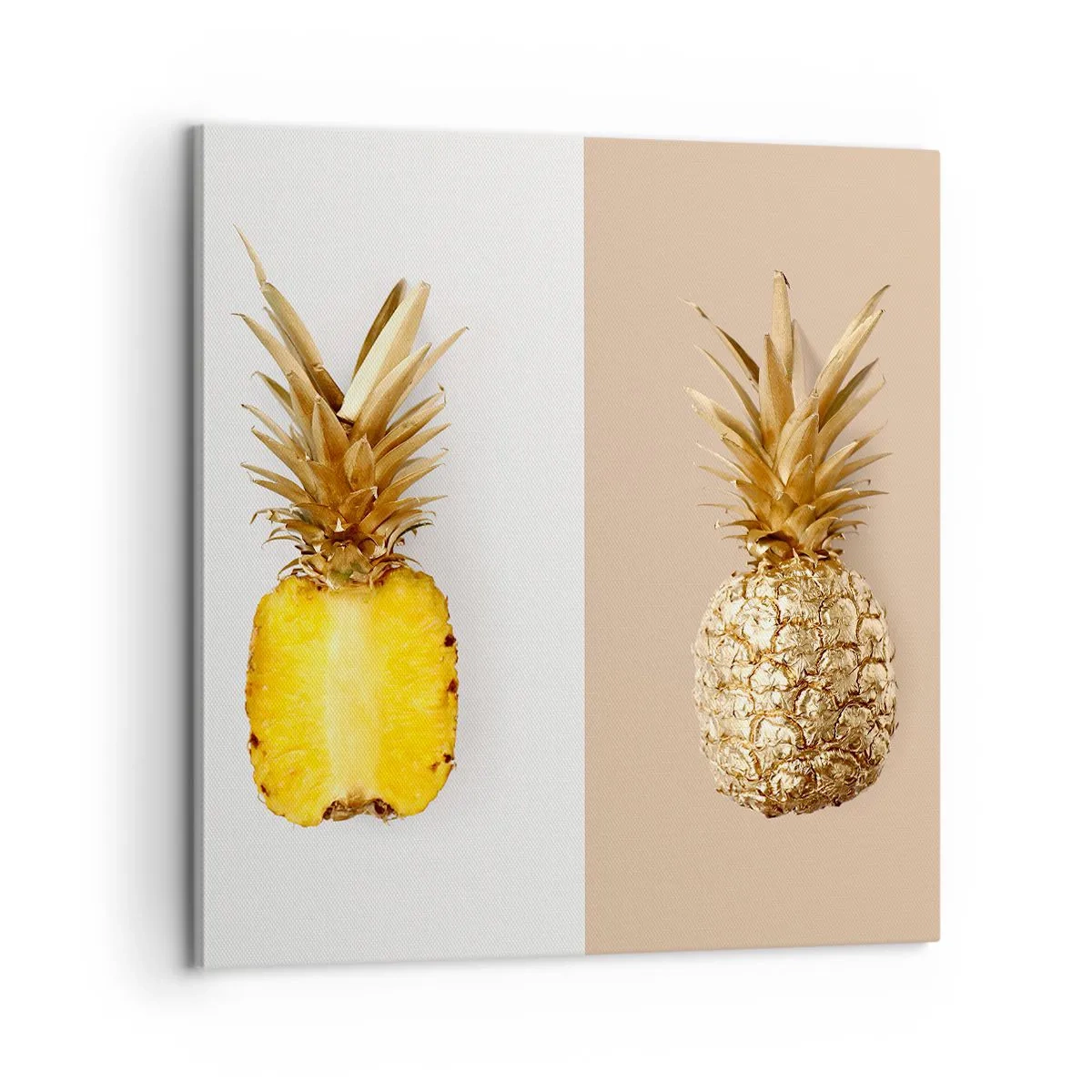 Cuadro sobre lienzo - Impresión de Imagen - Piña y media - 60x60 cm
