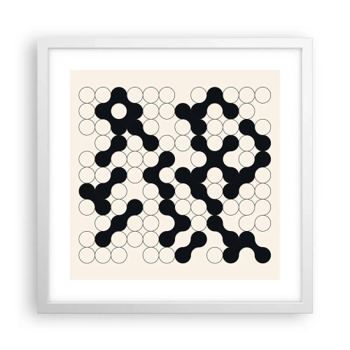 Póster en marco blanco - Juego chino - una variación - 40x40 cm