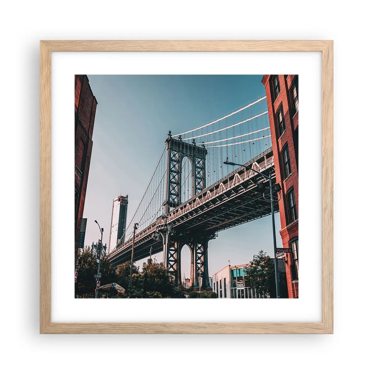 Póster en marco roble claro - Sobre el fluir de la ciudad - 40x40 cm