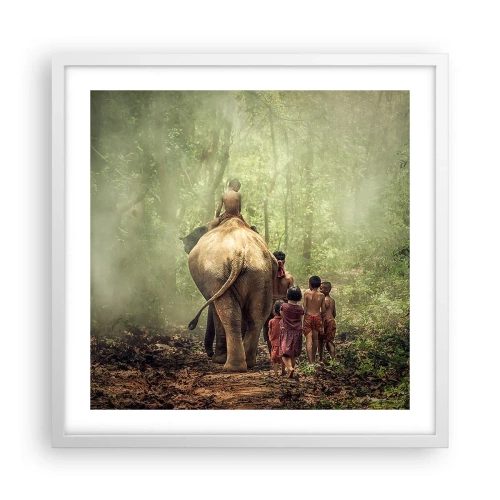 Póster en marco blanco - El nuevo libro de la selva - 50x50 cm