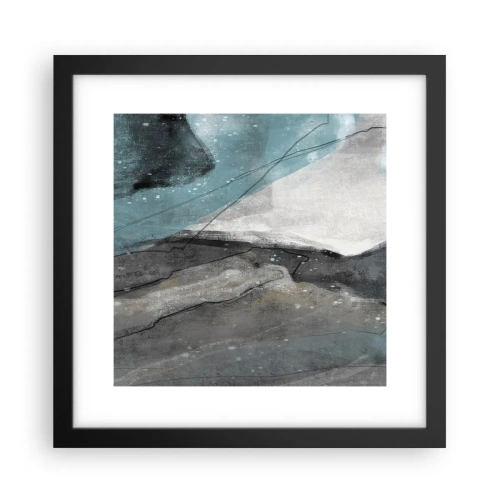 Póster en marco negro - Abstracción: rocas y hielo - 30x30 cm