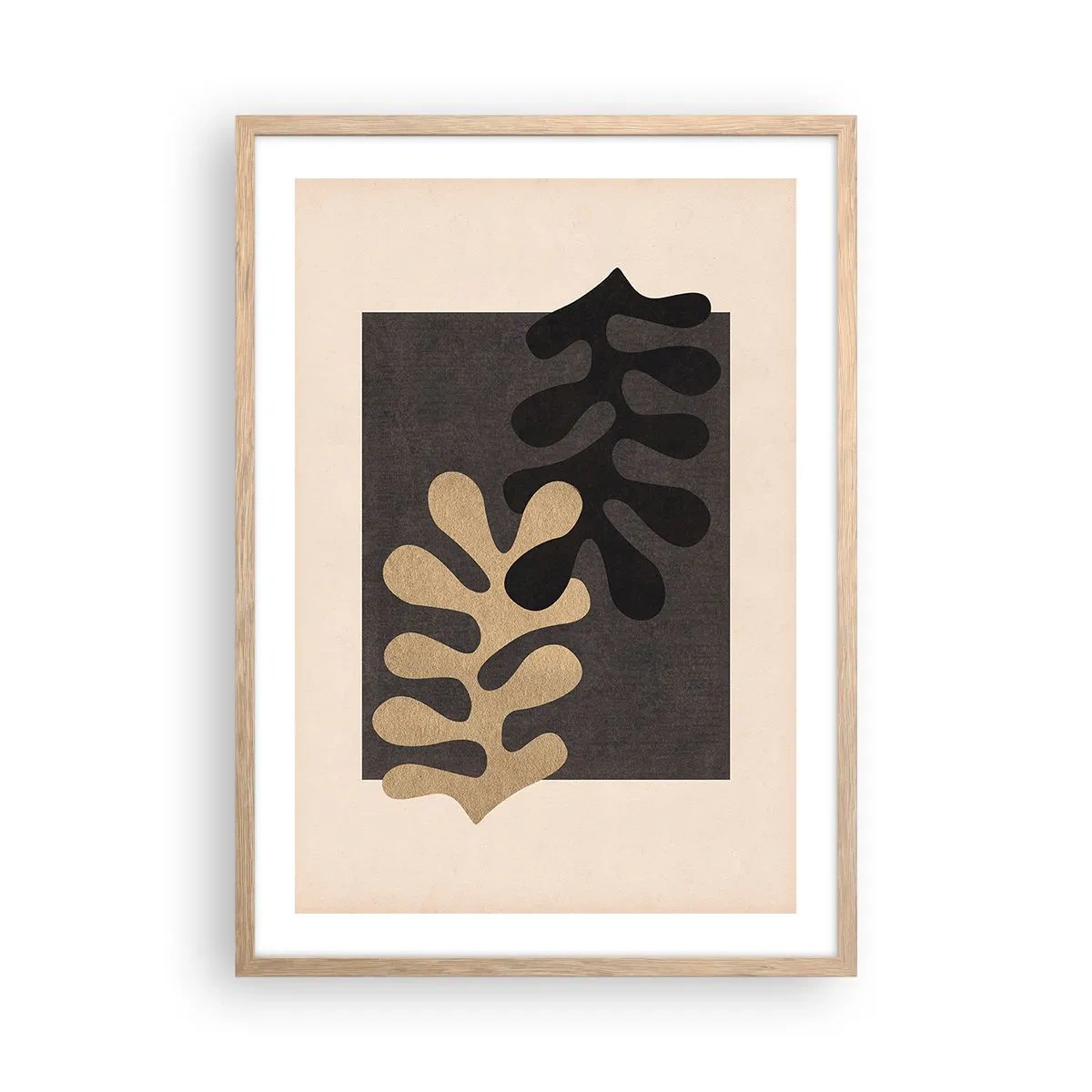 Póster en marco roble claro - Ausencia y complemento - 50x70 cm