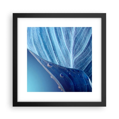 Póster en marco negro - Gotas ocultas de azul - 30x30 cm