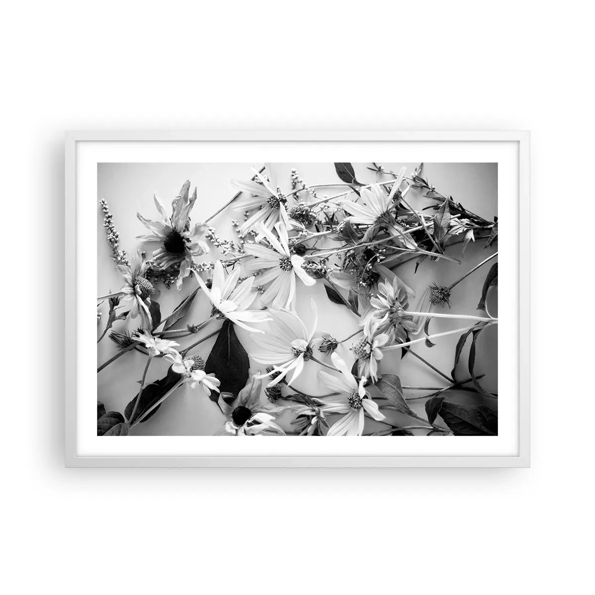Póster en marco blanco - Un no ramo de flores - 70x50 cm