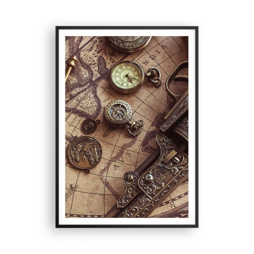 Póster en marco negro - La aventura llama - 70x100 cm