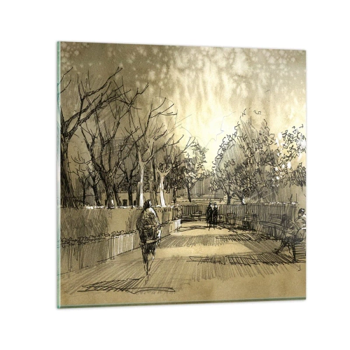 Cuadro sobre vidrio - Impresiones sobre Vidrio - Un momento hecho a pluma - 50x50 cm