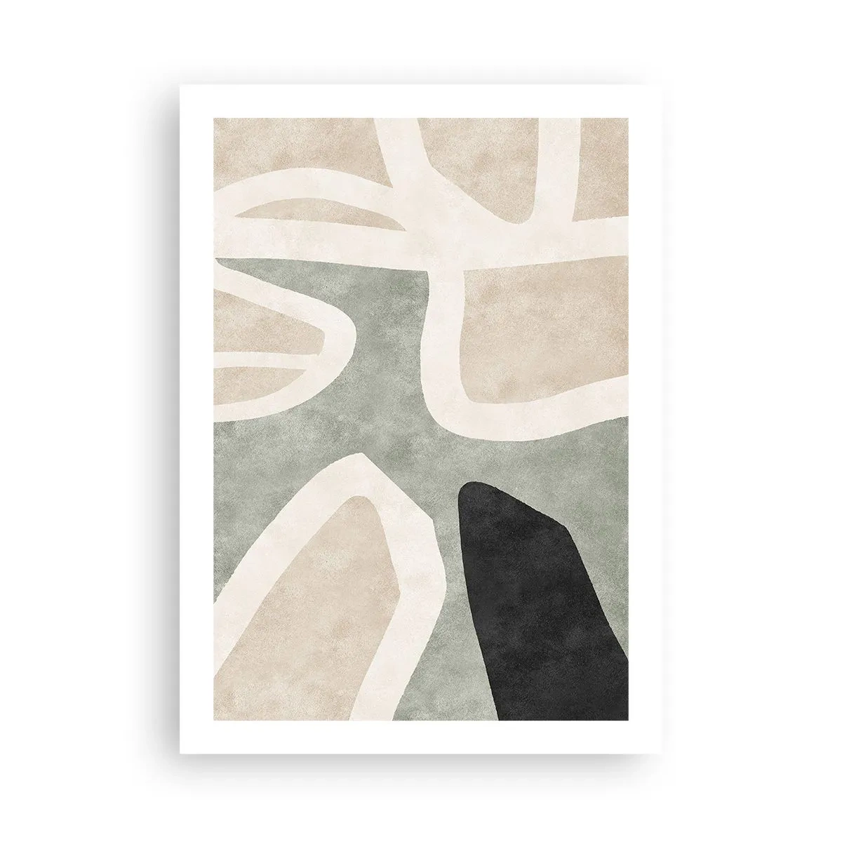 Póster - Armonía de colores abstracta - 50x70cm - Composición con un toque negro - Decoración de pared moderna para salón y dormitorio ARTTOR