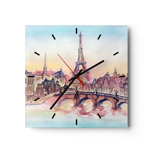 Reloj de pared - Reloj de vidrio - Única en el mundo - 40x40 cm