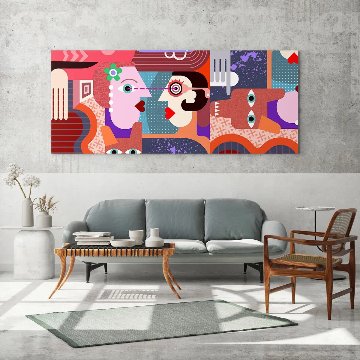 Cuadro sobre vidrio - Impresiones sobre Vidrio - Cara a cara - 100x40 cm