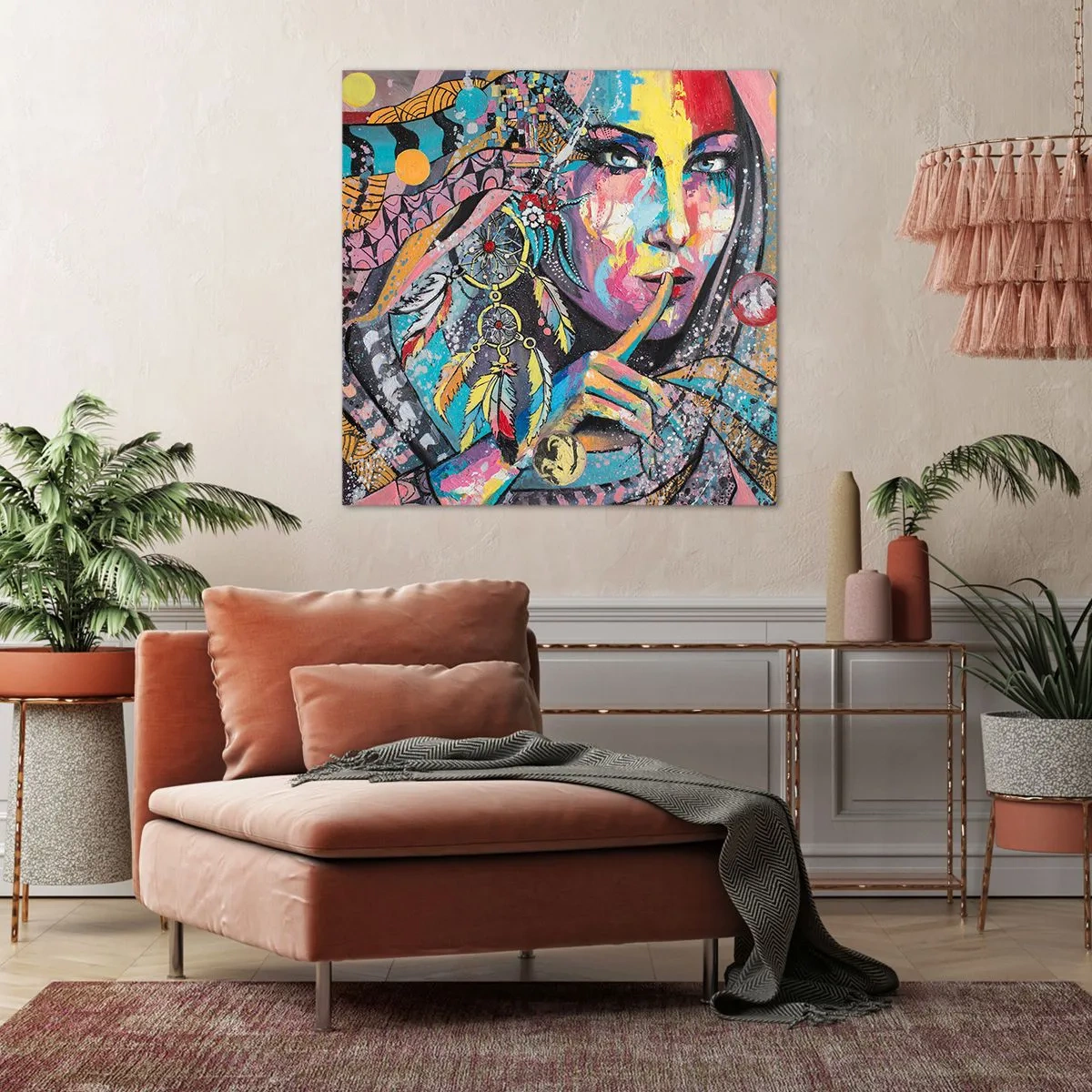 Cuadro sobre lienzo - Impresión de Imagen - Silencio hasta que entiendas - 50x50 cm