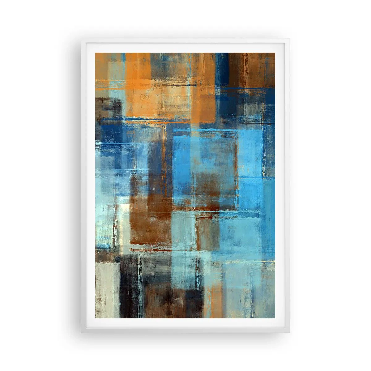 Póster en marco blanco - A través del velo azul - 70x100 cm