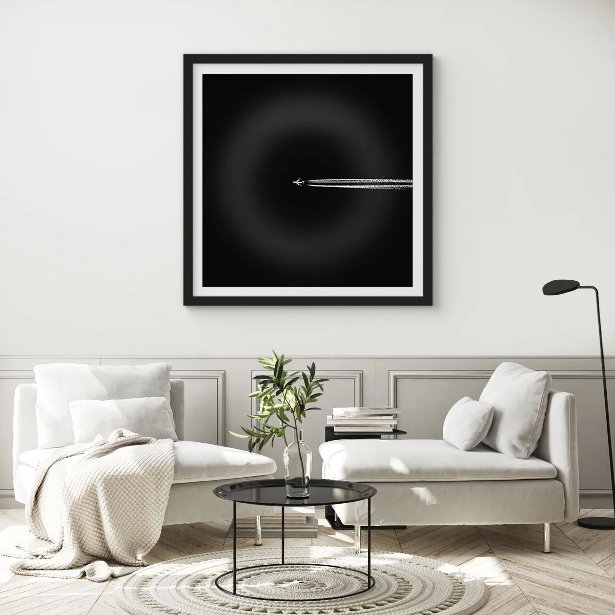 Póster en marco negro - En otra dimensión - 30x30 cm