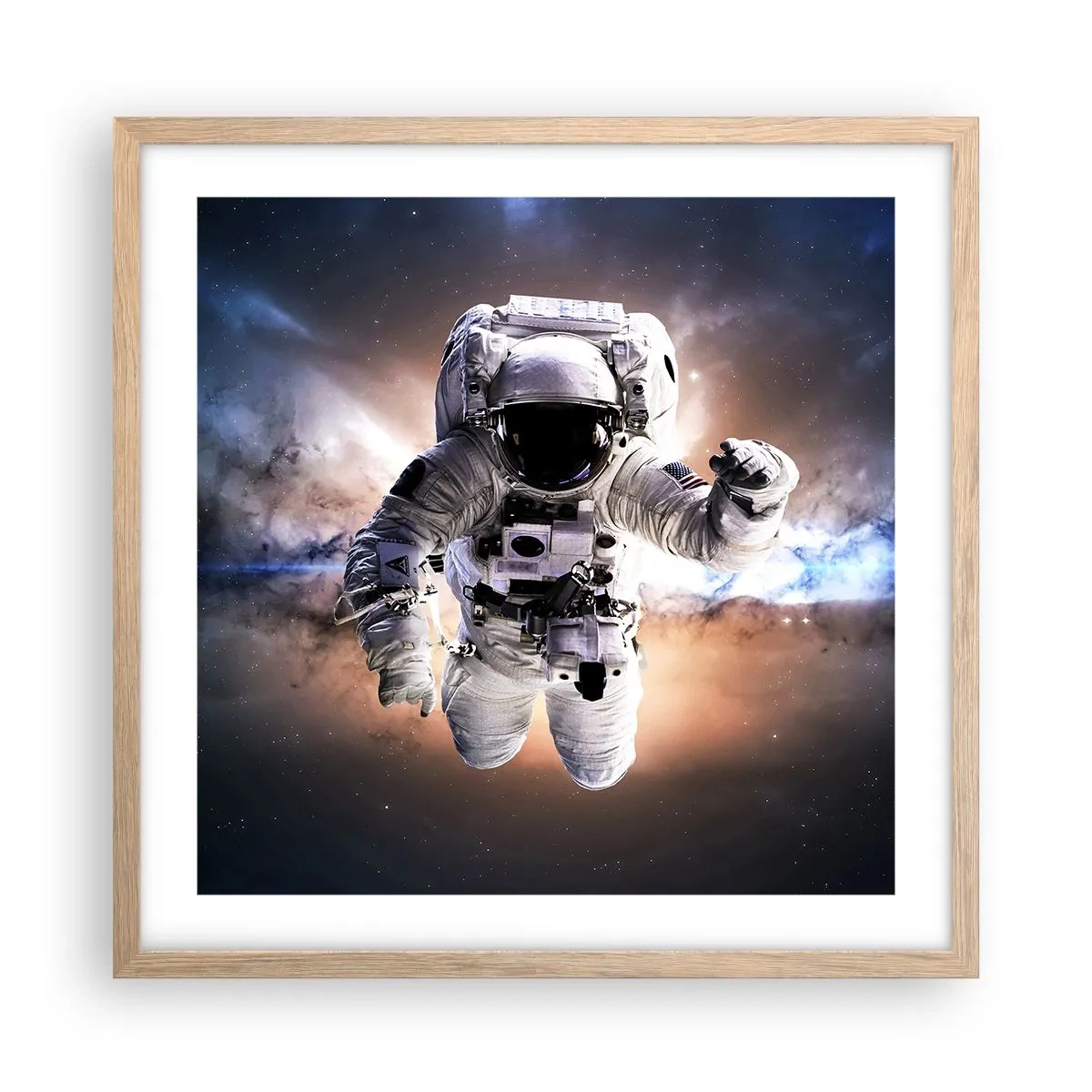 Póster en marco roble claro - Saludos desde el espacio exterior - 50x50 cm