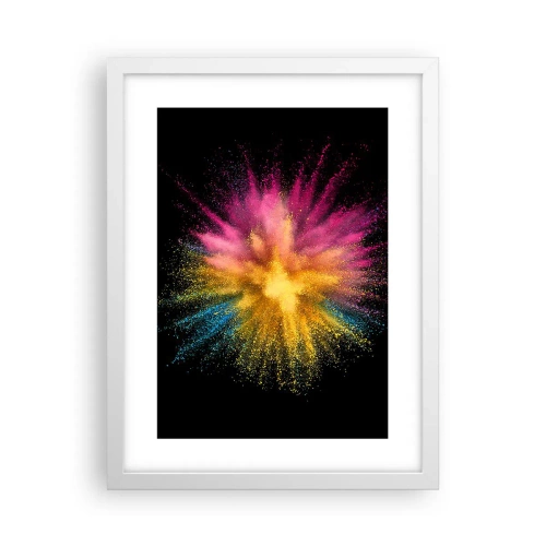 Póster en marco blanco - El nacimiento de los colores - 30x40 cm
