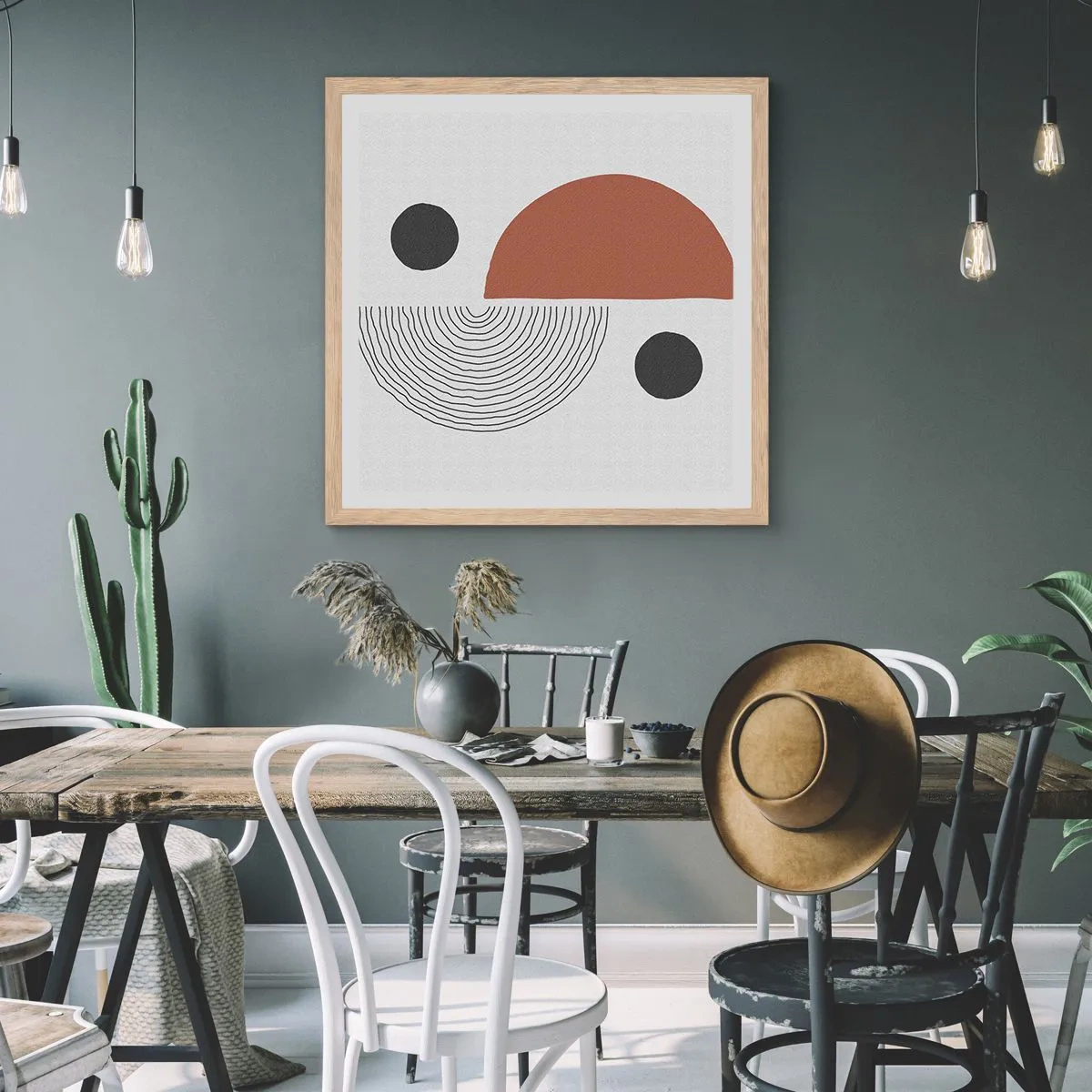 Póster en marco roble claro - La perfección del círculo - 50x50 cm