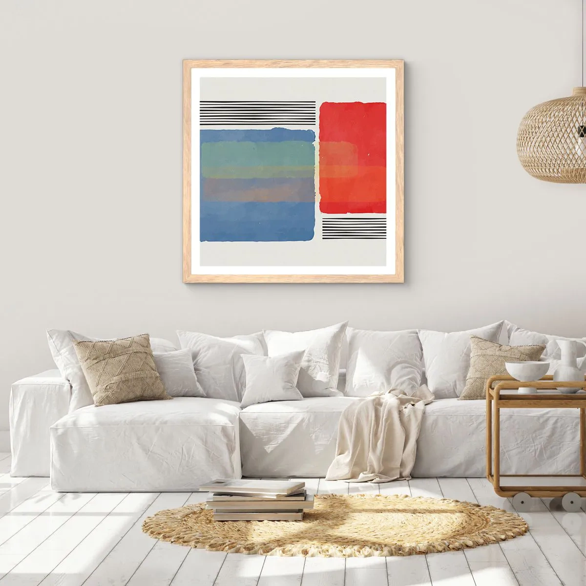 Póster en marco roble claro - Espíritu y alma de la geometría - 30x30 cm