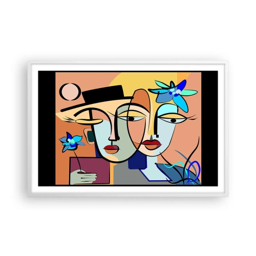 Póster en marco blanco - Randez vous de Picasso - 91x61 cm