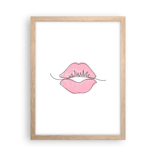 Póster en marco roble claro - ¿Listo para un beso? - 30x40 cm