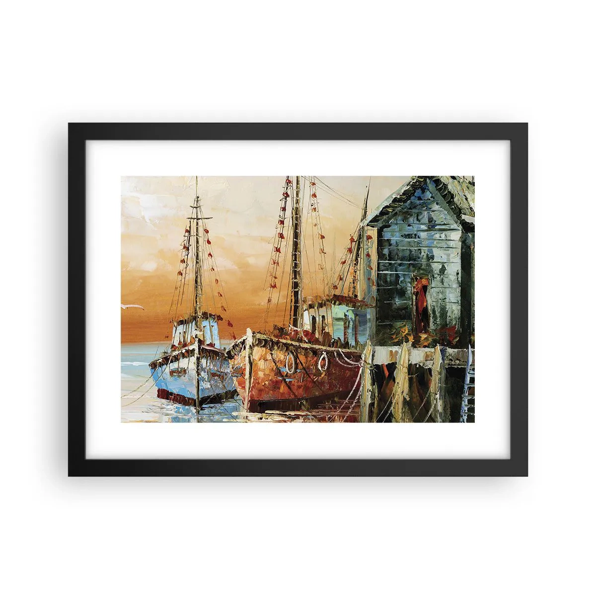 Póster en marco negro - Regreso pacífico - 40x30 cm